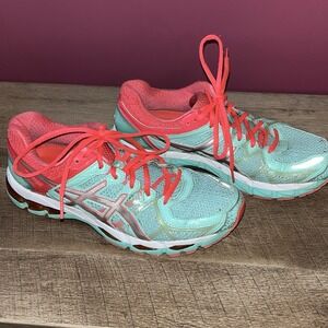 Asics Gel Kayano 21 Mint Green Pink Running Athletic Shoes  Size 9